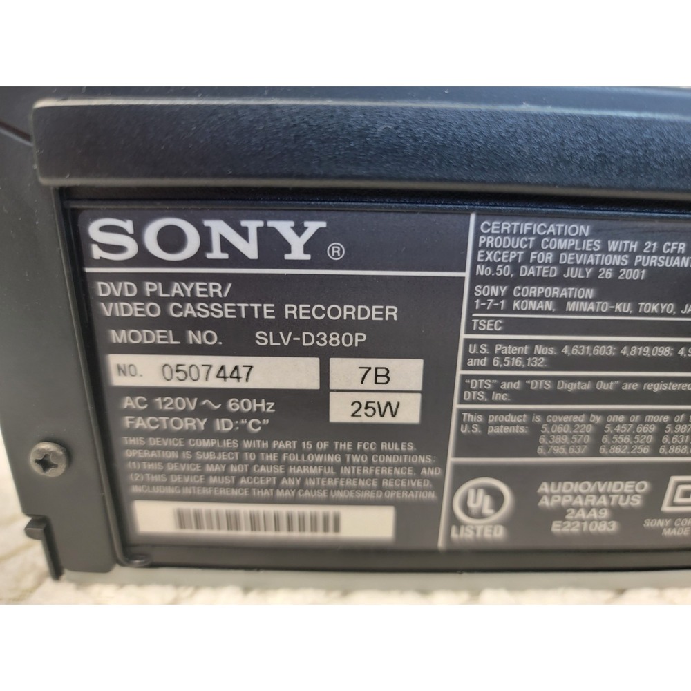 Sony SLV-D380P DVD VHS Combo Player Recorder VCR - No Remote Control | Tested - Picture 2 of 10